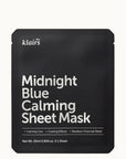 close up midnight blue calming sheet mask Klairs